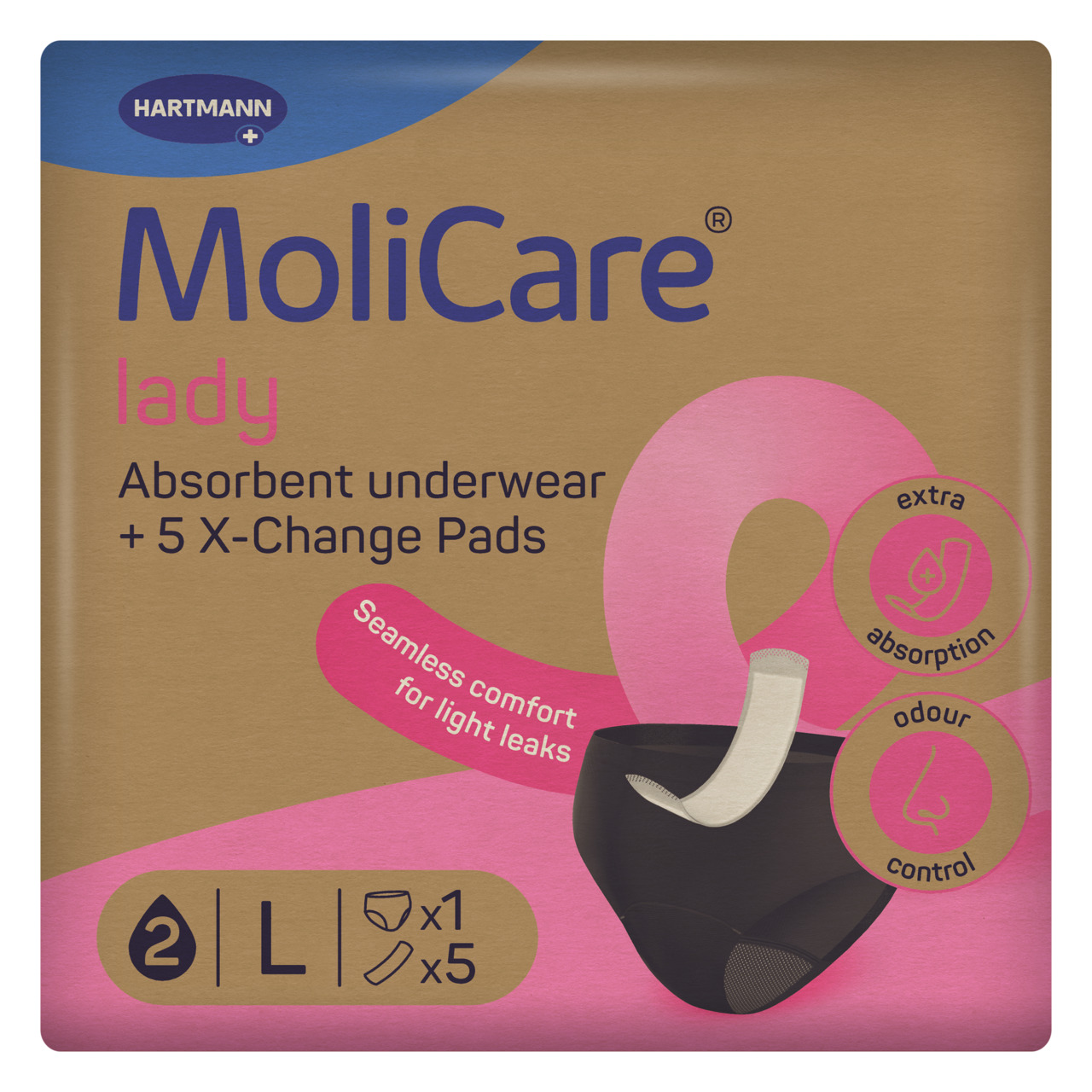 MoliCare® Absorbent underwear for women with X-Change Pads